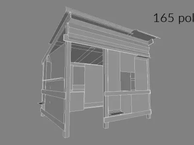 Lowpoly shanty houses Low-poly 3D model