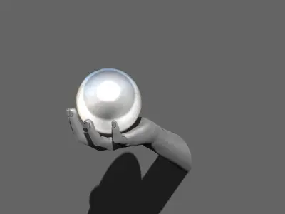 Modern Creative Hand Hold Ball Wall lamp 3D print model