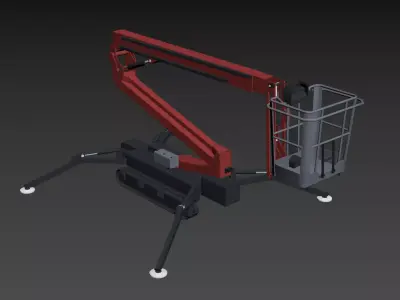 SCI FI Boom lift with Simple Animated Low-poly 3D model