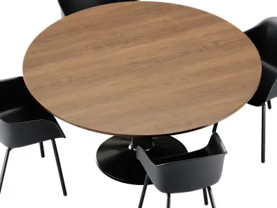 Midst Table and Fiber Armchair by Muuto 3D model