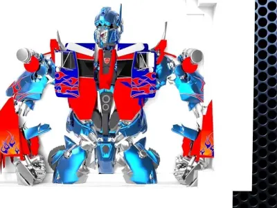 Optimus Prime Bedroom Door Sign Template - 2 versions 3D print model