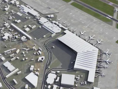 Kolkata - Airport - CCU Low-poly 3D model