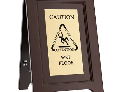 Multilingual Caution Sign 3D model