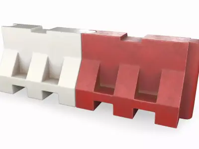 Old Plastic Road Barricade 3D model