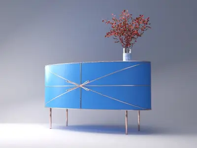 Sideboard Scarlet Splendour Low-poly 3D model