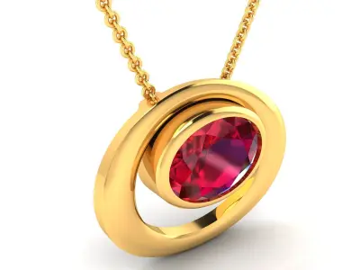 Women Oval Diamond Pendants 3dm STL OBJ FBX Render Details 3D print model
