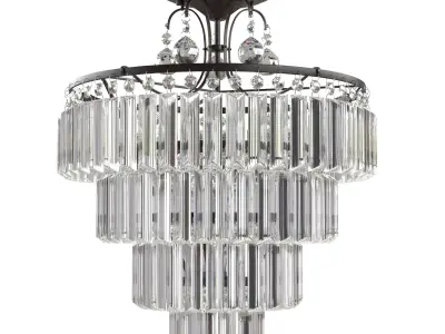 CVKASH 5 -Lights Crystal Round Chandelier Antique Modern Black 3D model