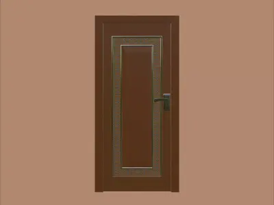 Ornamental Wooden Door PBR 3D model