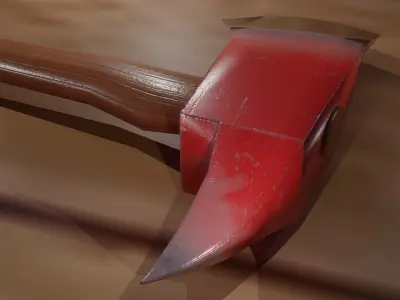 Firefighter axe Free low-poly 3D model