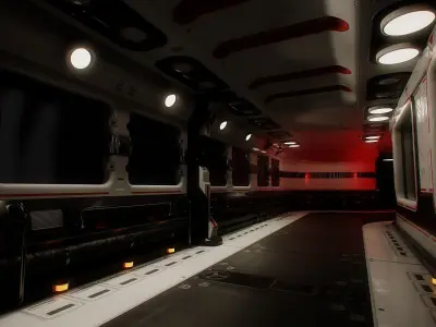 set of sci-fi modular spaceship parts az9 Low-poly 3D model