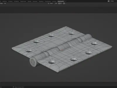 Two Ball Bearing Door Hinge for Blender 3D model