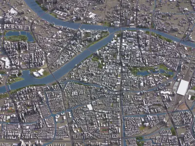 Ningbo - 3D City Model Low-poly 3D model