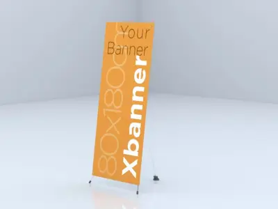 X Banner Stand Low-poly 3D model