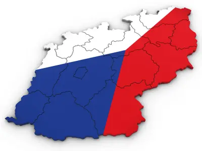 3d Political Map of the Czech Republic 3D model