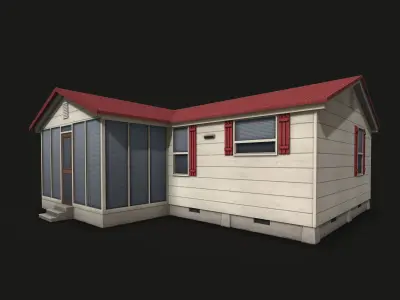 Suburban Family House Low-poly 3D model