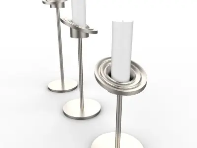 candlestick three candle holders 3D model
