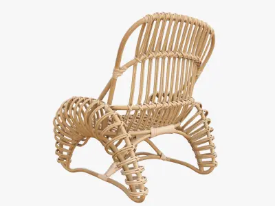 Boucle rattan armchair Kok Maison 627 1 3D model