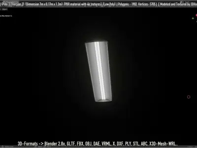 Street Light 11 -Pole 1- Version 2 Low-poly 3D model