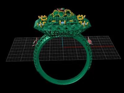 Beautiful light weight 3D print model rings ready for print 3D print model