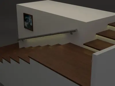 Interior Stairs Scene Low-poly 3D model