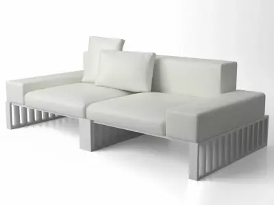 Docks sofa with metal legs 3D model