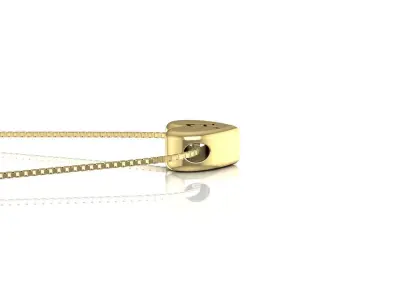 Pendant initial heart A 3D print model