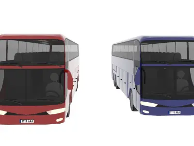 TRAVEL BUS PACK Low-poly 3D model