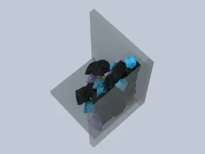 Big Garbage Bags Pile in Interior Street Corner 3D model