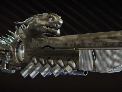 High-Detail Alien Blaster Weapon 3D model