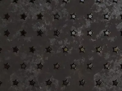 Star Rusty Black Metal Plate PBR Seamless Texture