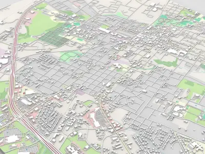 Cityscape Brenham Texas USA 3D model