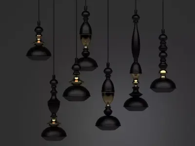 Benben pendant lamp with four 3D model