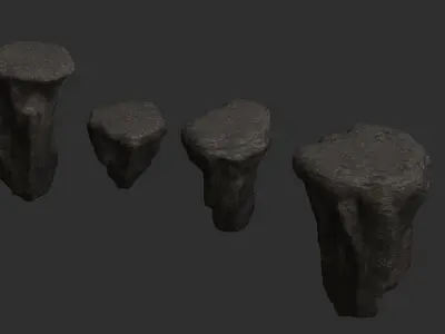 Cave Platform 8 - Base Low-poly 3D model