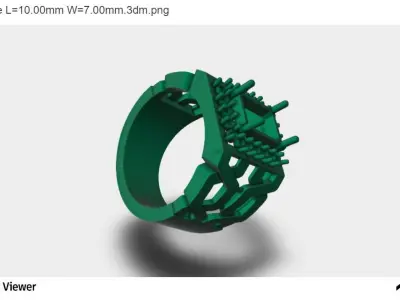 Men Ring With Emerald Cut Center Stone 3D print model
