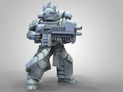 Son of the Snake with Heavy Bolter 3D print model