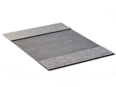 Street 10m x 14m Low-poly 3D model