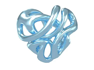 Abstract Heart Shape v2 004 Low-poly 3D model
