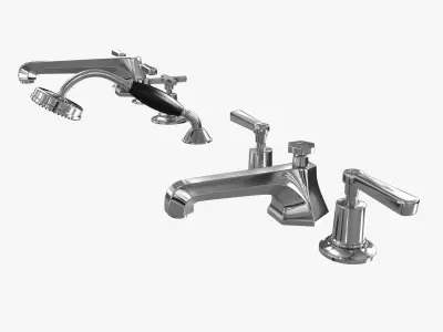 Lefroy Brooks Mackintosh lever 5-hole bath tap set 3D model
