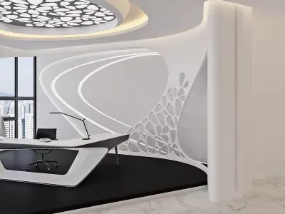 Futuristic Executive Office Interior 3D model