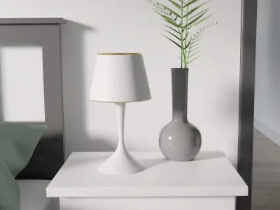 BEDROOM 1 dresser with plant and tv 3D model