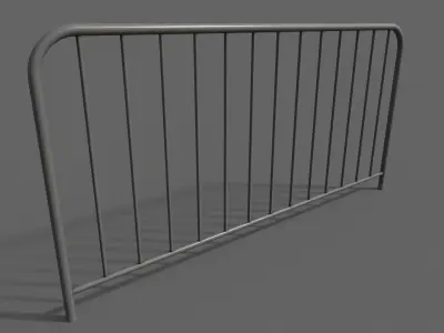 PBR Pedestrian Guard Rail Grey V1 Low-poly 3D model