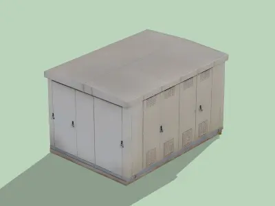 Electrical substation Low-poly 3D model