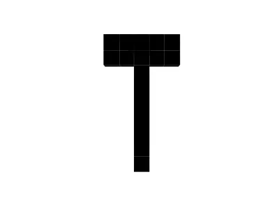 Pixel Font T v1 001 Low-poly 3D model