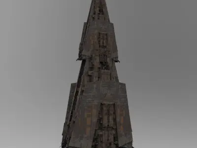 Sci-Fi City dystopia Mega city colony Pyramid Ship 3 3D model