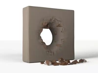 Wall escape hole Low-poly 3D model