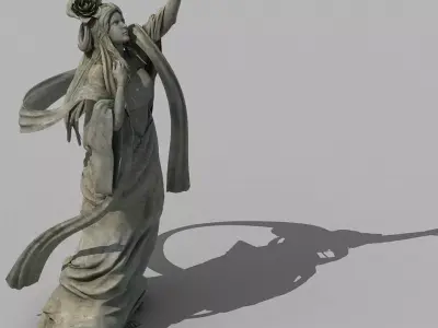 Stone sculpture - fairy flying sculpture 3D model