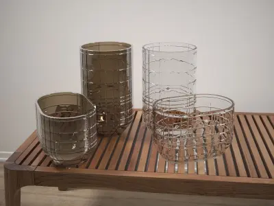 Prismes Glass Vases 3D model