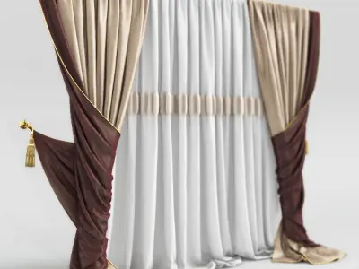 Classic curtain 3D model purchase