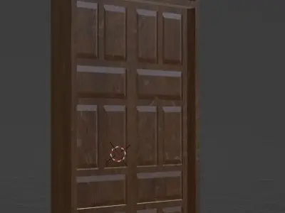 Double wooden door 3D model