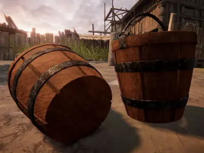 Realistic Medieval Viking Cube- Game Ready PBR Asset Low-poly 3D model